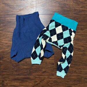 Blue and Argyle Up-cycled Custom Made Woolies Cloth Diaper Covers Lot